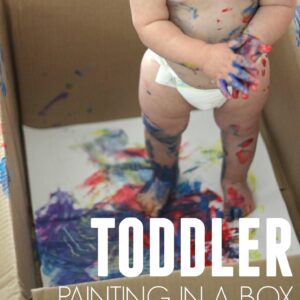 Toddler Painting in a Box