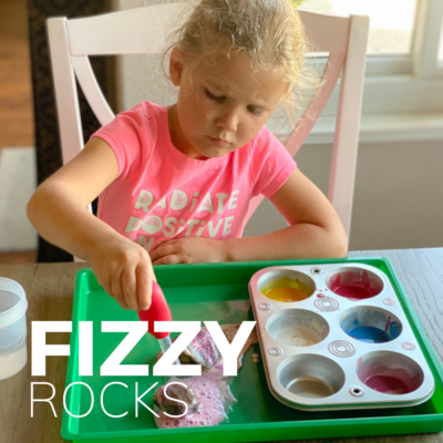 painting rocks with baking soda and vinegar