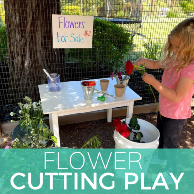 cutting activity with flowers