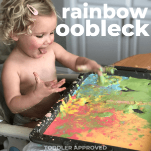Rainbow Oobleck Toddler Sensory Play