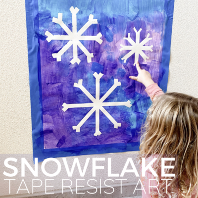 easy tape resist snowflake art project