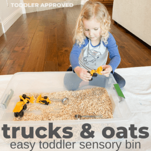 Trucks and Oats Toddler Sensory Bin