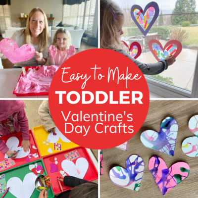 four photos of valentine's day crafts toddlers can make